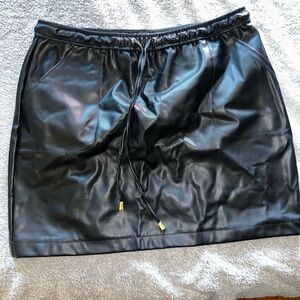 Ci Sono Black Faux Leather Mini Skirt